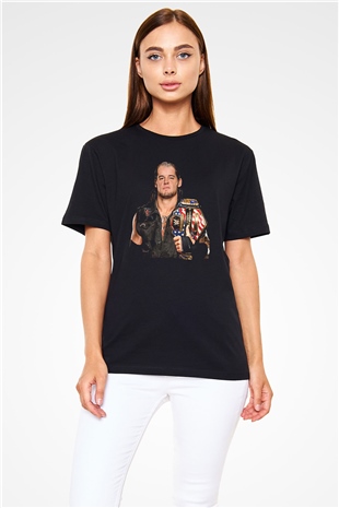 Baron Corbin Baskılı Unisex Siyah Tişört - Tshirt
