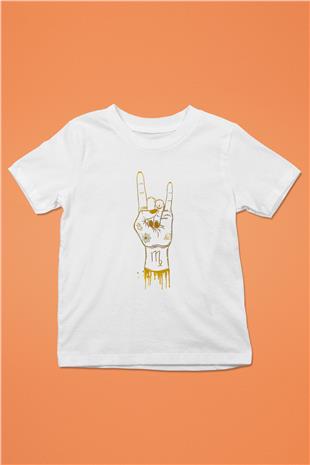 Başak Burcu Baskılı Beyaz Unisex Beyaz Çocuk Tişört - Tshirt