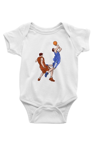 Basketbol Beyaz Bebek Body - Zıbın