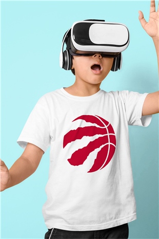 Basketbol Beyaz Unisex Çocuk Tişört