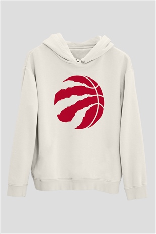 Basketbol Beyaz Unisex Kapüşonlu Sweatshirt