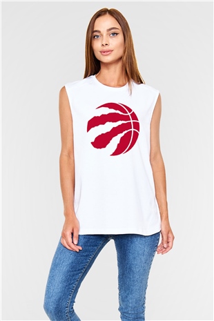 Basketbol Beyaz Unisex Kolsuz Tişört