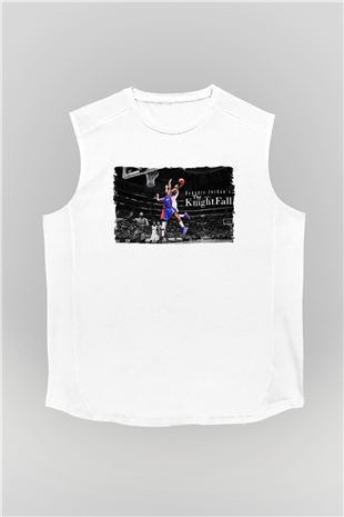 Basketbol Beyaz Unisex Kolsuz Tişört