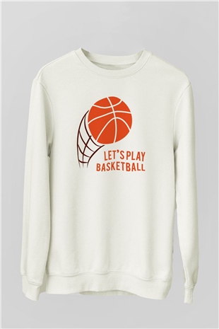 Basketbol Beyaz Unisex Sweatshirt