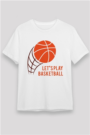 Basketbol Beyaz Unisex Tişört T-Shirt - TişörtFabrikası