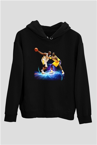 Basketbol Siyah Unisex Hoodie
