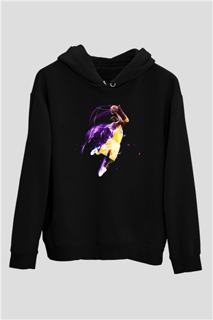 Basketbol Siyah Unisex Hoodie