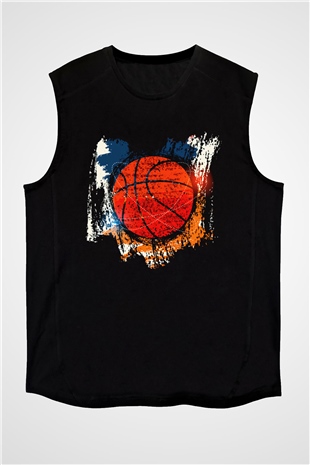Basketbol Siyah Unisex Kolsuz Tişört