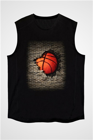 Basketbol Siyah Unisex Kolsuz Tişört