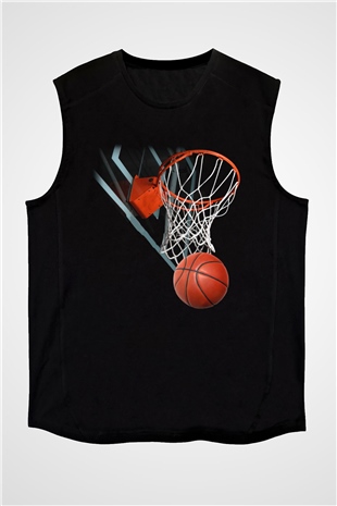 Basketbol Siyah Unisex Kolsuz Tişört
