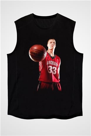 Basketbol Siyah Unisex Kolsuz Tişört
