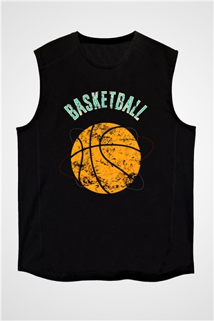 Basketbol Siyah Unisex Kolsuz Tişört