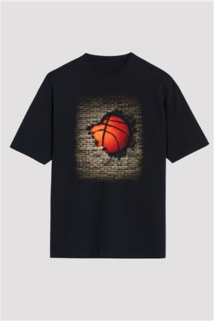 Basketbol Siyah Unisex Oversize Tişört T-Shirt