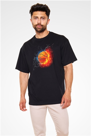 Basketbol Siyah Unisex Oversize Tişört T-Shirt