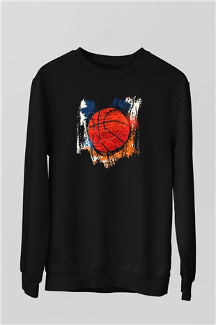 Basketbol Siyah Unisex Sweatshirt