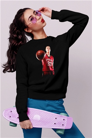 Basketbol Siyah Unisex Sweatshirt