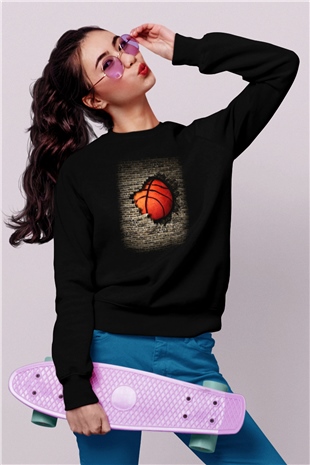 Basketbol Siyah Unisex Sweatshirt