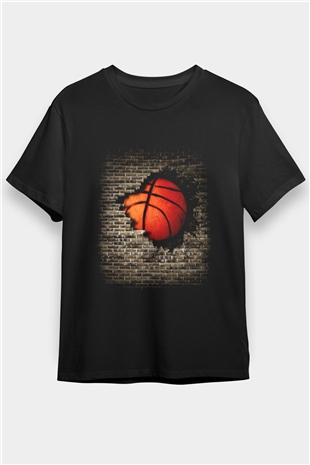 Basketbol Siyah Unisex Tişört T-Shirt - TişörtFabrikası