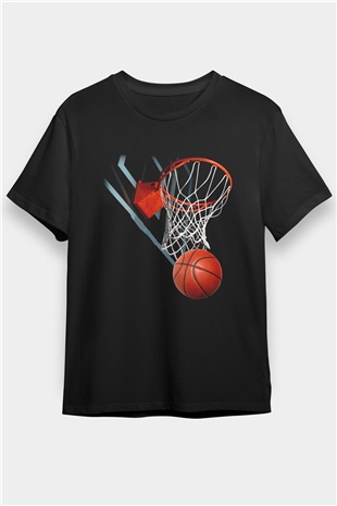 Basketbol Siyah Unisex Tişört T-Shirt - TişörtFabrikası