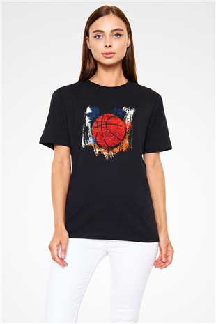 Basketbol Siyah Unisex Tişört T-Shirt - TişörtFabrikası