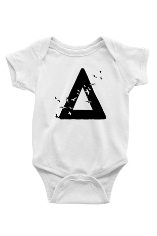 Bastille Baskılı Beyaz Unisex Bebek Body - Zıbın