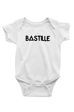 Bastille Baskılı Beyaz Unisex Bebek Body - Zıbın