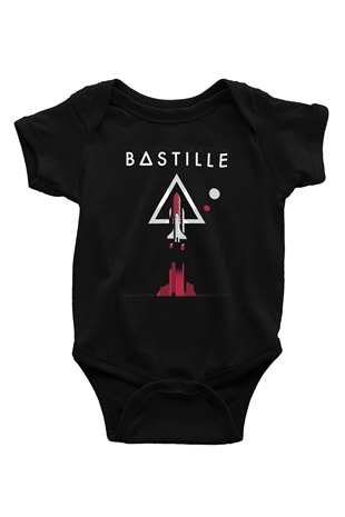 Bastille Baskılı Siyah Bebek Body - Zıbın