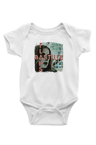 Bastille Baskılı Unisex Beyaz Bebek Body - Zıbın