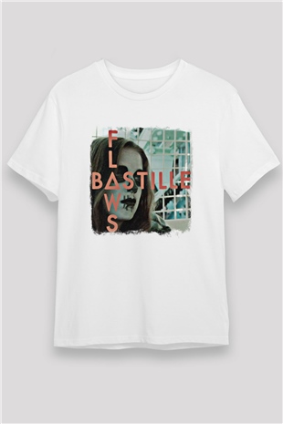 Bastille Baskılı Unisex Beyaz Tişört