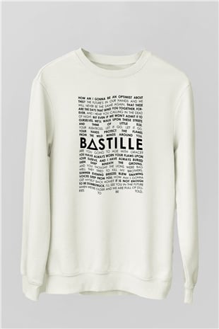 Bastille Beyaz Unisex Sweatshirt