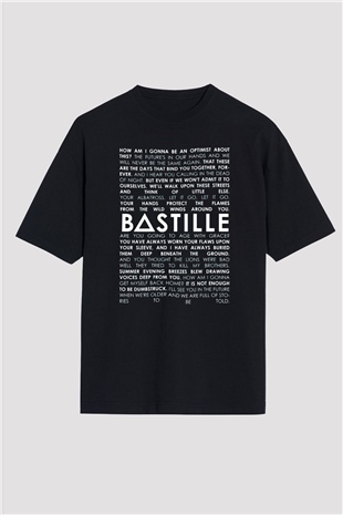 Bastille Siyah Unisex Oversize Tişört T-Shirt
