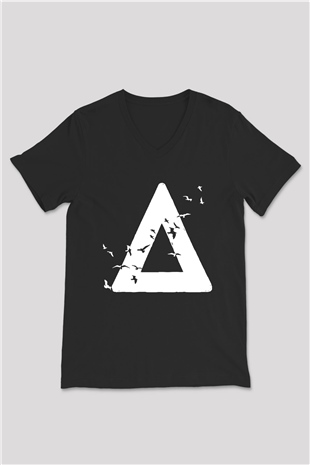 Bastille Siyah Unisex V Yaka Tişört T-Shirt