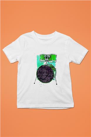 Bateri Baskılı Beyaz Unisex Beyaz Çocuk Tişört - Tshirt