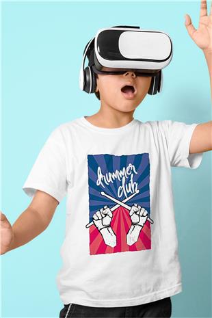 Bateri Baskılı Beyaz Unisex Beyaz Çocuk Tişört - Tshirt