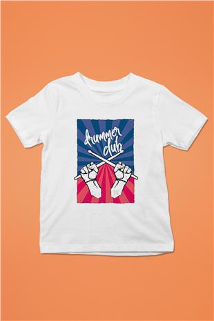 Bateri Baskılı Beyaz Unisex Beyaz Çocuk Tişört - Tshirt