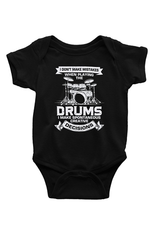 Bateri Baskılı Unisex Siyah Bebek Body - Zıbın