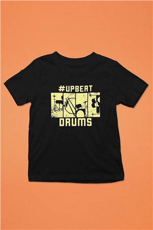 Bateri Baskılı Unisex Siyah Çocuk Tişört - Tshirt