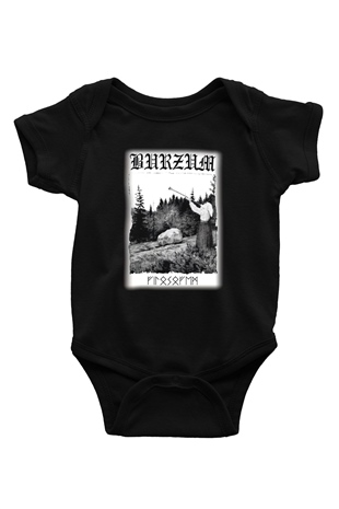 Bathory Baskılı Siyah Bebek Body - Zıbın