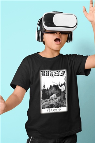 Bathory Baskılı Siyah Unisex Çocuk Tişört