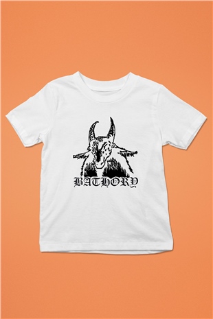 Bathory Beyaz Unisex Çocuk Tişört