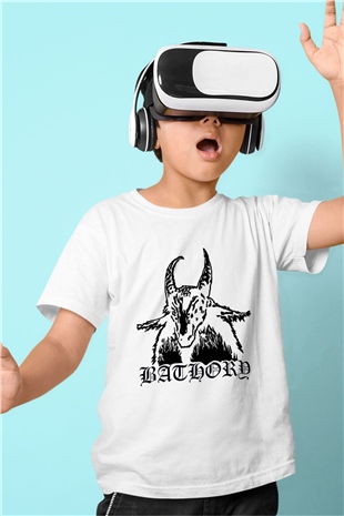 Bathory Beyaz Unisex Çocuk Tişört