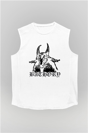 Bathory Beyaz Unisex Kolsuz Tişört