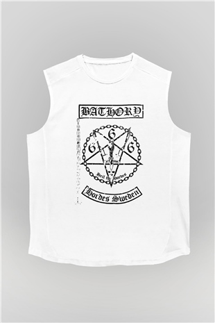 Bathory Beyaz Unisex Kolsuz Tişört