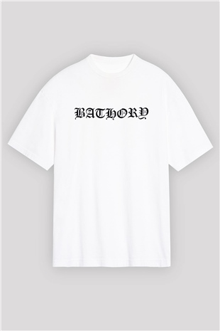Bathory Beyaz Oversize Tişört Oversize T-shirt - TişörtFabrikası
