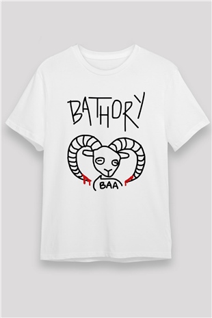 Bathory Beyaz Unisex Tişört T-Shirt - TişörtFabrikası
