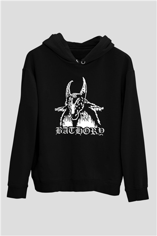 Bathory Siyah Unisex Kapüşonlu Sweatshirt