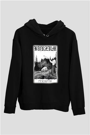 Bathory Siyah Unisex Kapüşonlu Sweatshirt