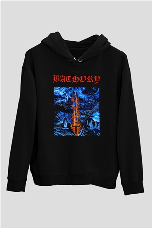 Bathory Siyah Unisex Kapüşonlu Sweatshirt