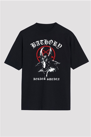 Bathory Siyah Unisex Oversize Tişört T-Shirt