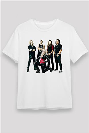Battle Beast Baskılı Unisex Beyaz Tişört - Tshirt